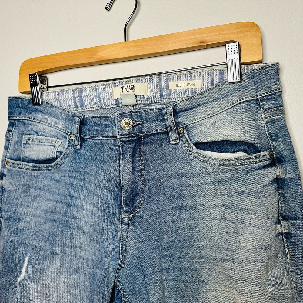Vintage American Blues Women’s Light Wash Distressed Denim Straight Jeans Size 6 - Picture 12 of 12